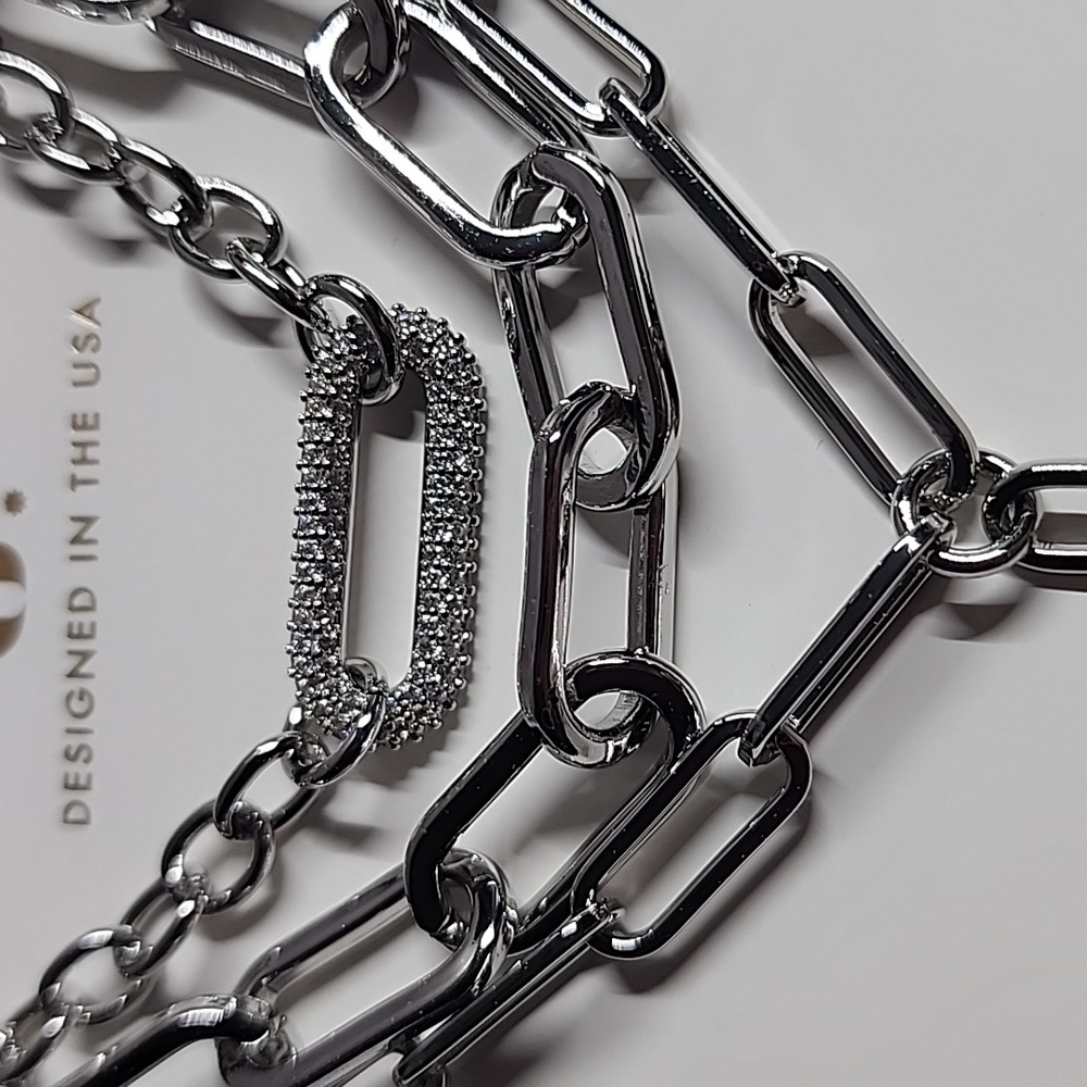 Elegant Silver Plating Chain Necklace Set by BP - Picture 2 of 5